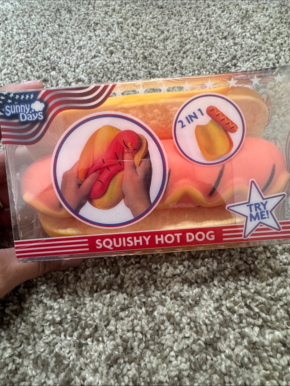 Sunny Days Squishy Hot Dog Toy - Soft Novelty Party Favor